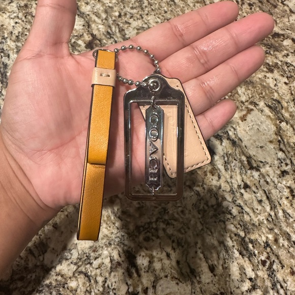 Coach Silver and Tan Leather Keychain - Picture 6 of 6